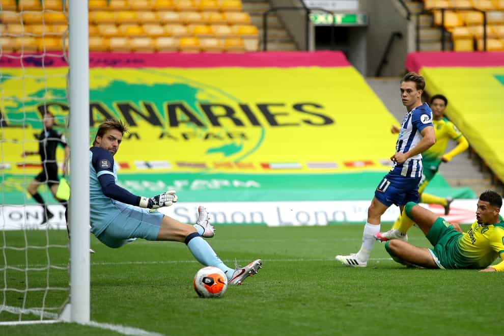 Brighton’s Leandro Trossard scored his fourth goal of the season in the 1-0 win over Norwich