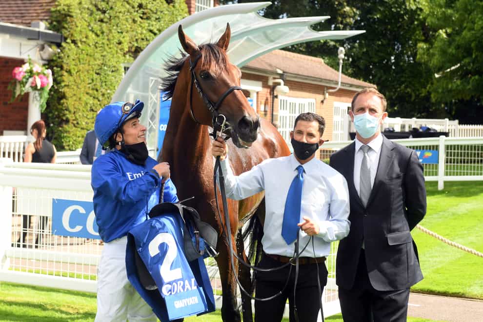 William Buick and Charlie Appleby with Ghaiyyath