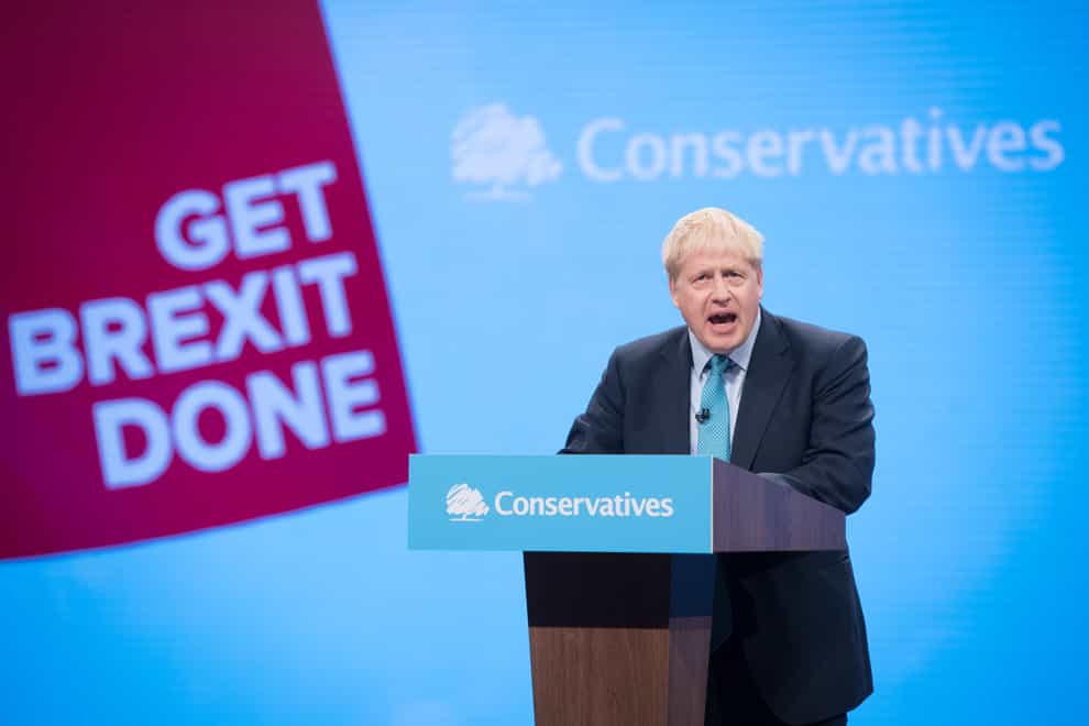 PM Boris Johnson addressing the 2019 Tory Party conference