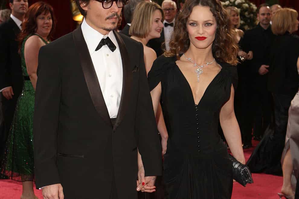 Johnny Depp and Vanessa Paradis at the Oscars in 2008