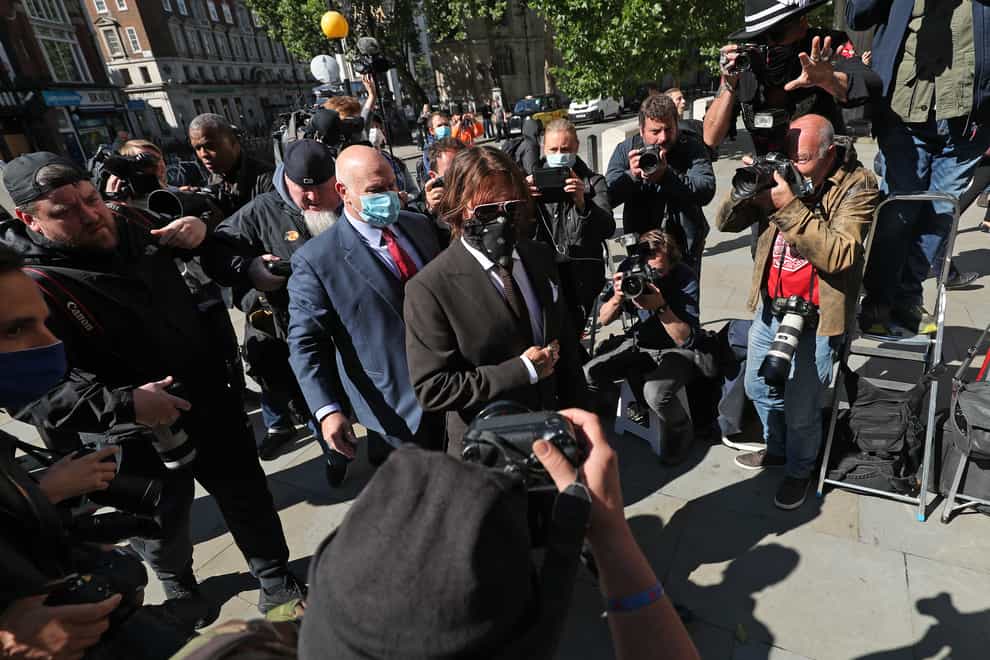 Actor Johnny Depp is giving evidence on the fourth day of his libel action against The Sun newspaper (Yui Mok/PA)