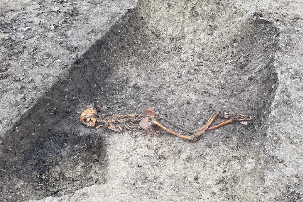 The skeleton of a man believed to have been murdered or executed