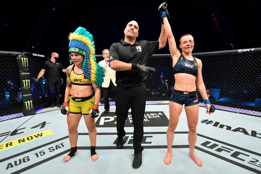 Rose Namajunas (right) takes the win at 'Fight Island' in Abu Dhabi