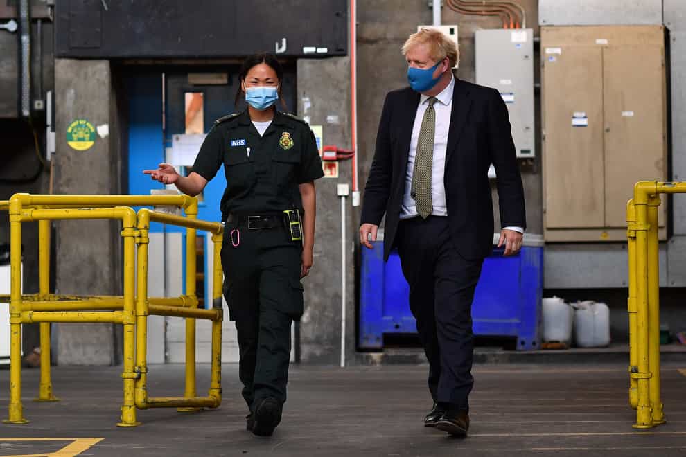 Boris Johnson visits London Ambulance Service HQ in Waterloo