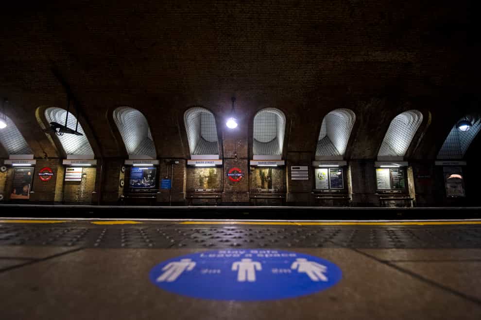 A platform at Baker Street Tube station (Victoria Jones/PA)
