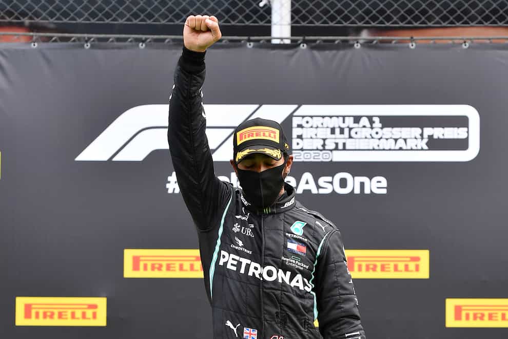 Lewis Hamilton celebrated winning the Styrian Grand Prix with a Black Power salute
