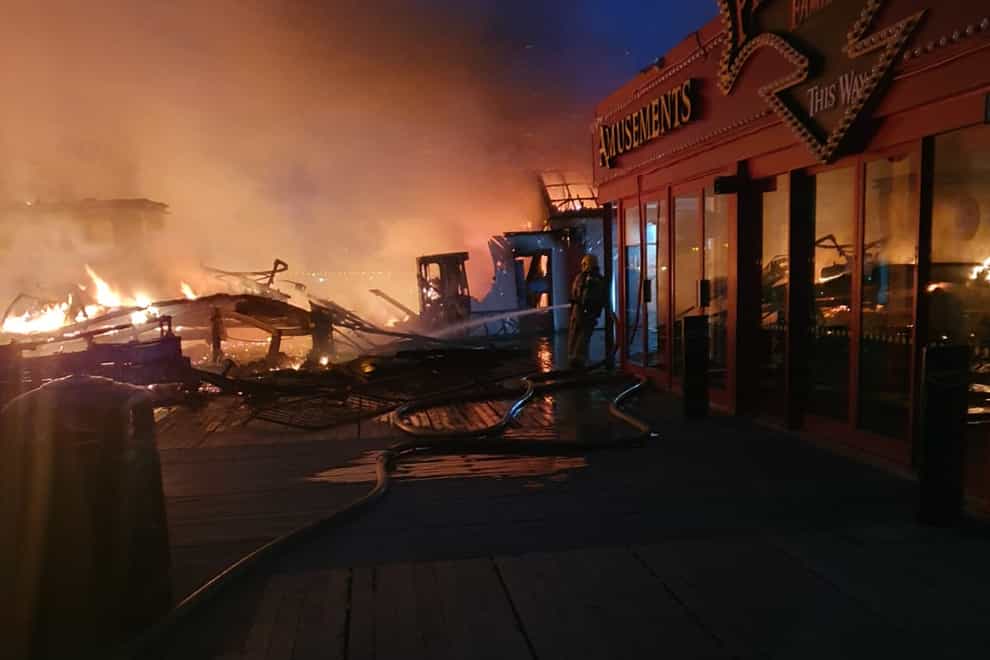 Ten fire crews were called out to deal with the blaze on Blackpool pier