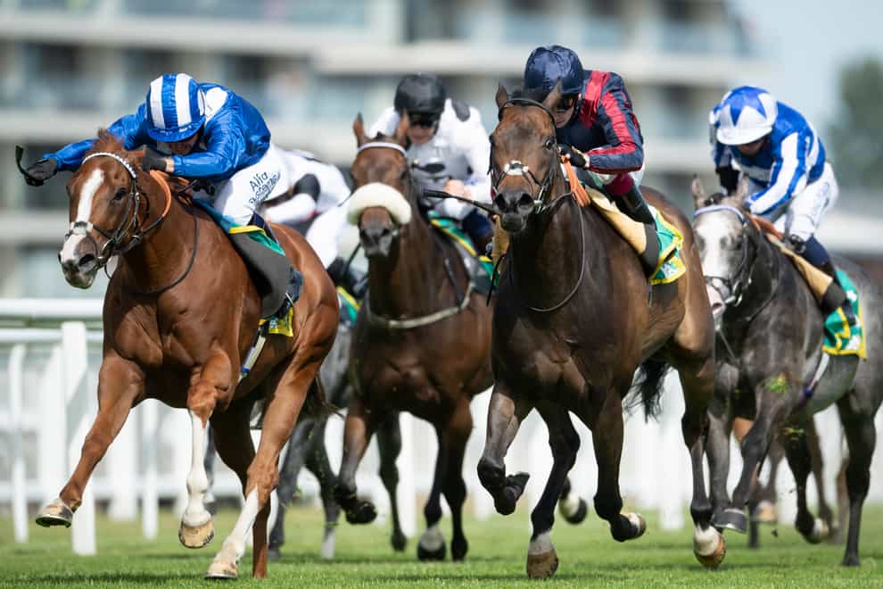 Tabdeed (left) put up a smart performance in the Hackwood Stakes