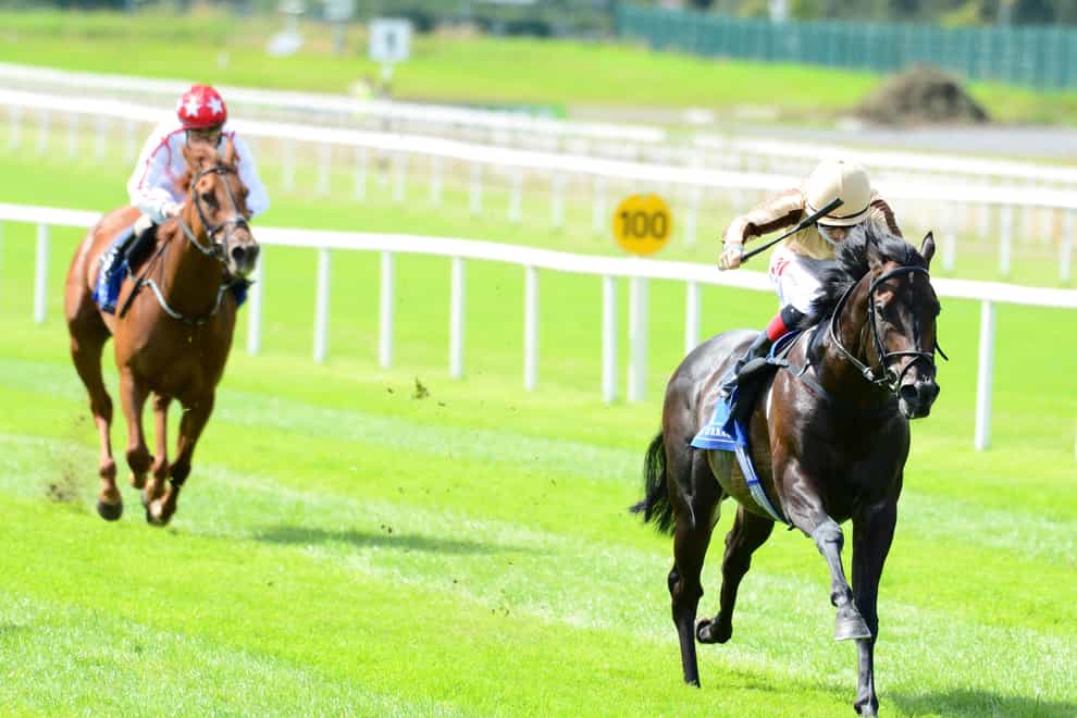 A’Ali and jockey Colin Keane winning the Holden Plant Rentals Sapphire Stakes at the Curragh