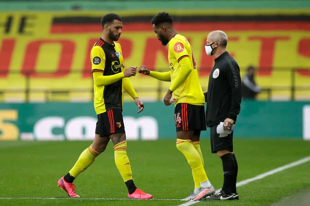 Etienne Capoue, left, has not featured for Watford since the victory against Newcastle earlier this month