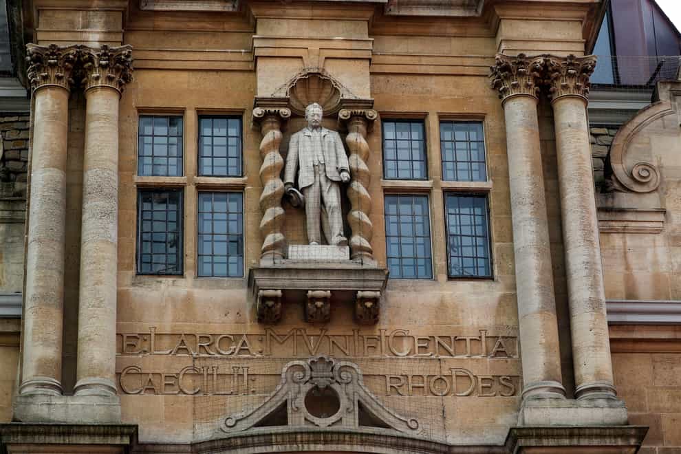 The statue of Cecil Rhodes on Oriel College, Oxford