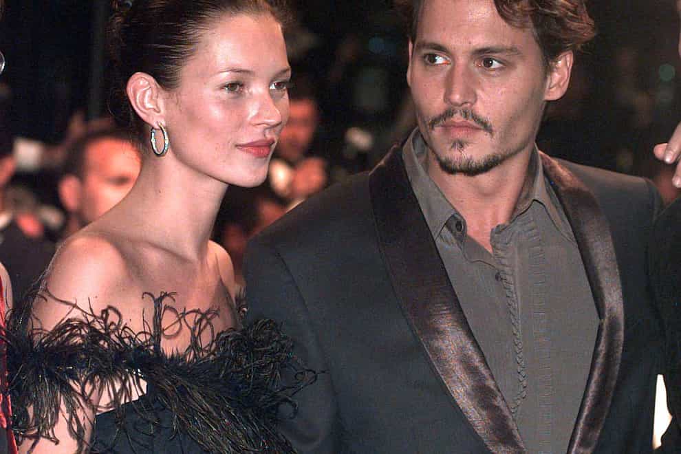 Johnny Depp with his ex-girlfriend Kate Moss, who Depp's ex-wife Amber Heard introduced into proceedings today