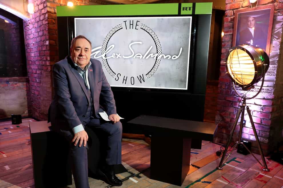 Alex Salmond on the set of his RT show