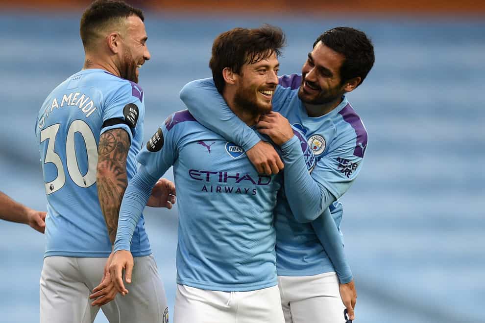 David Silva (centre) is coming to the end of his Manchester City career