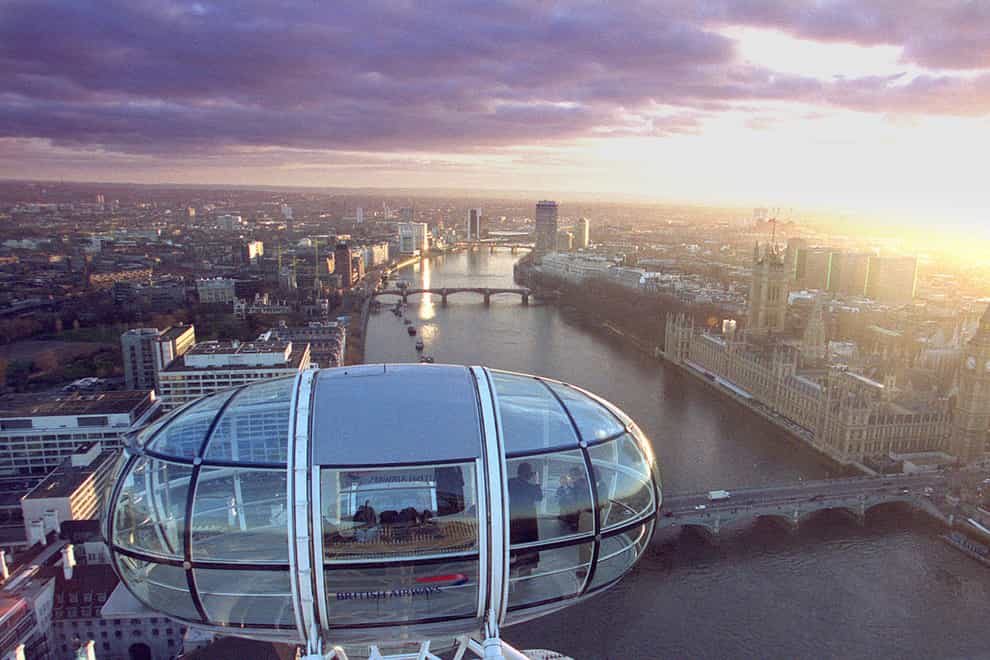 The view from one of the gondola’s of the British Airways London Eye