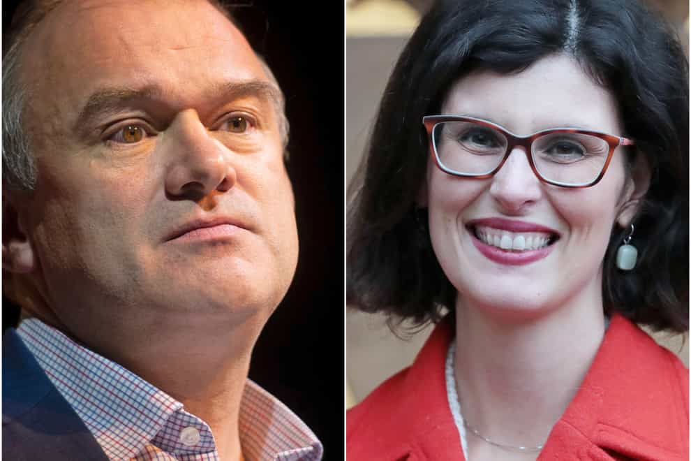 Liberal Democrat leadership hopefuls Sir Ed Davey and Layla Moran (PA)