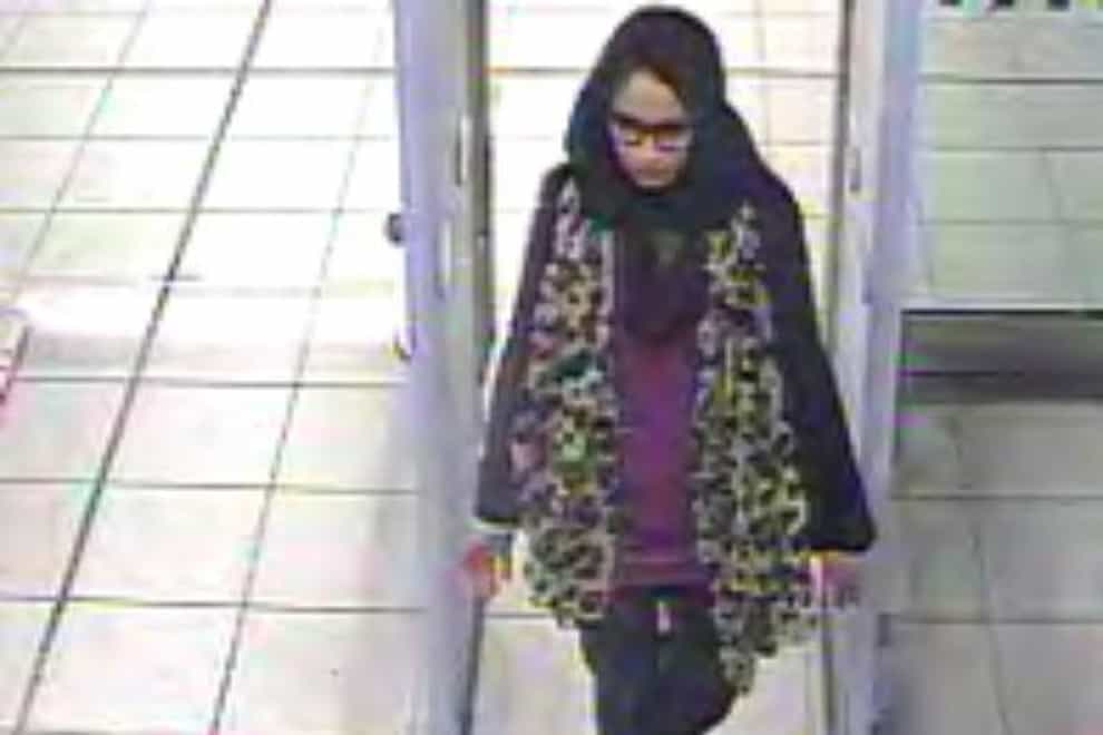 CCTV footage of Shamima Begum, then 15 at Gatwick airport (Metropolitan Police/PA)