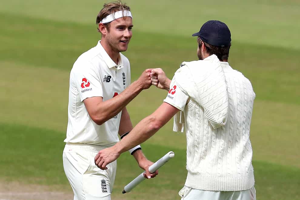 Stuart Broad, left, is the seventh player in history to take 500 Test wickets