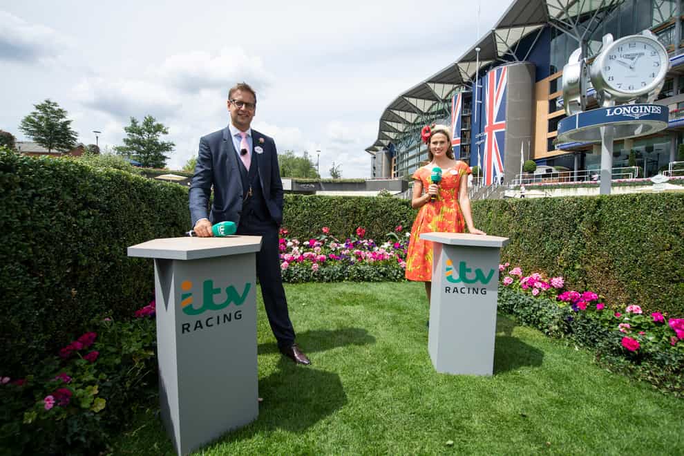 ITV presenters Ed Chamberlin and Francesca Cumani during day two of Royal Ascot