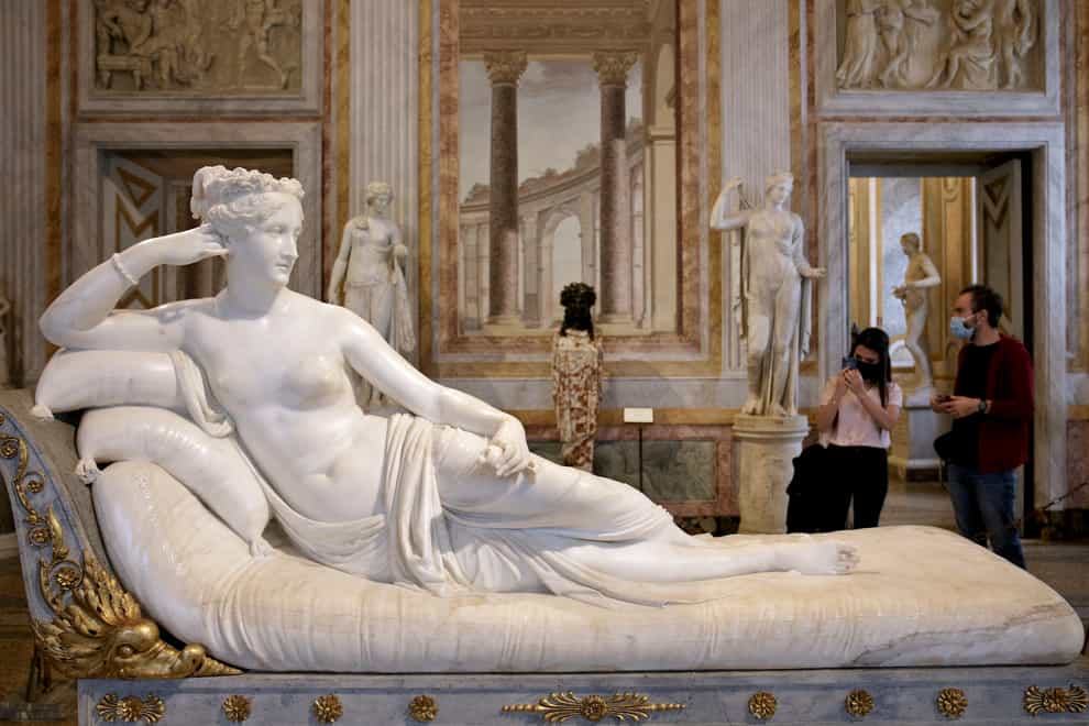 The Paolina Borghese Bonaparte as Venus Victrix marble statue was damaged by a tourist