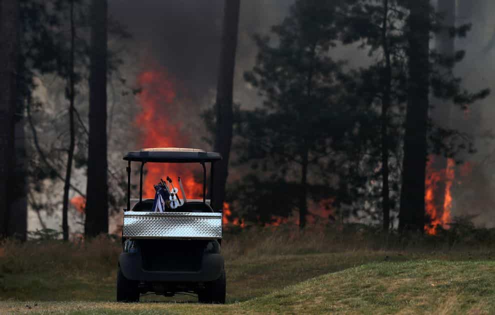The fires proved too furious to put out in time for play to resume on Saturday