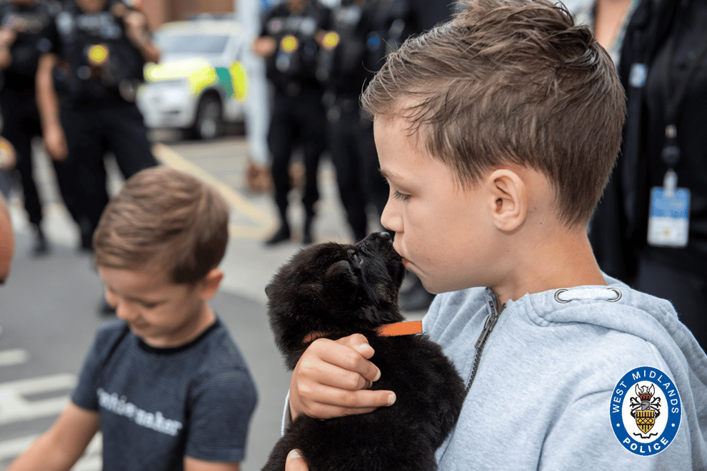 Eight-year-old boy taken to play with police puppies as part of 'bucket list' wish