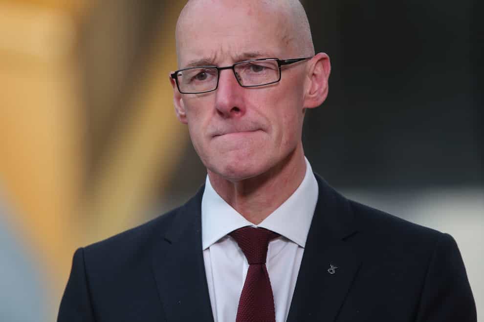 Scotland's Education Secretary John Swinney gives a ministerial statement on SQA exam results at the Scottish Parliament