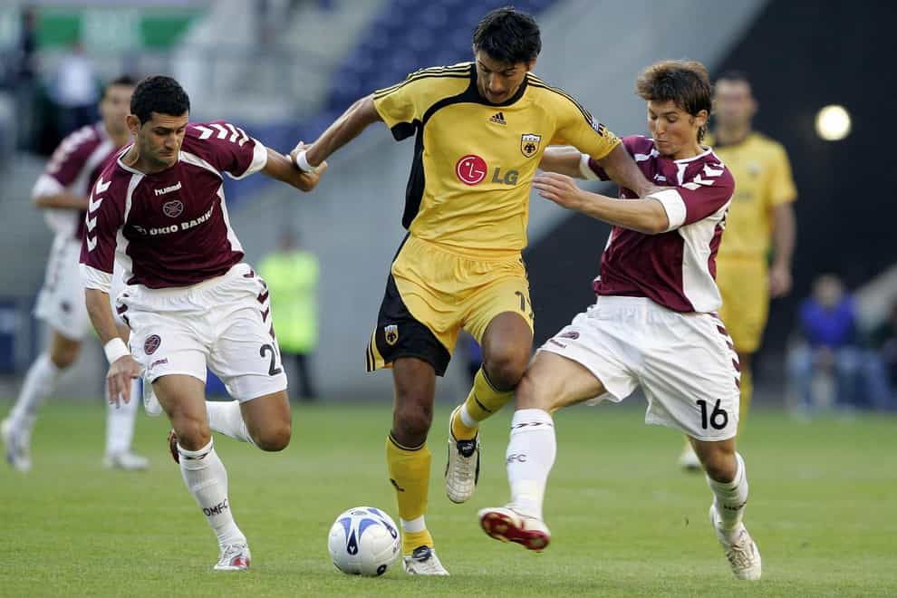 Vladimir Ivic, centre, during his playing days with AEK Athens