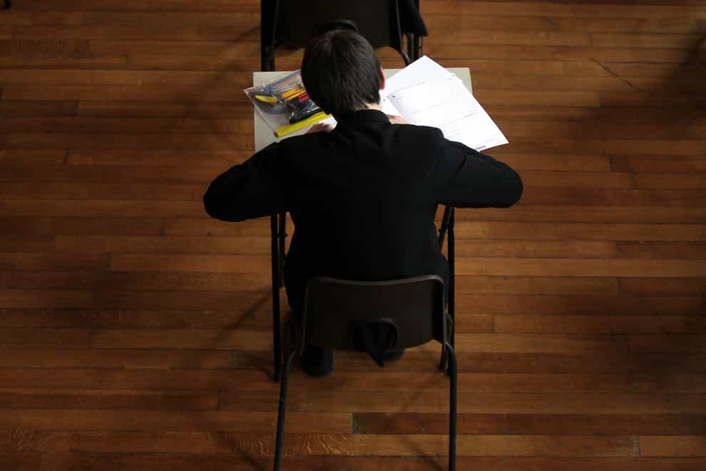 Pupil in an exam