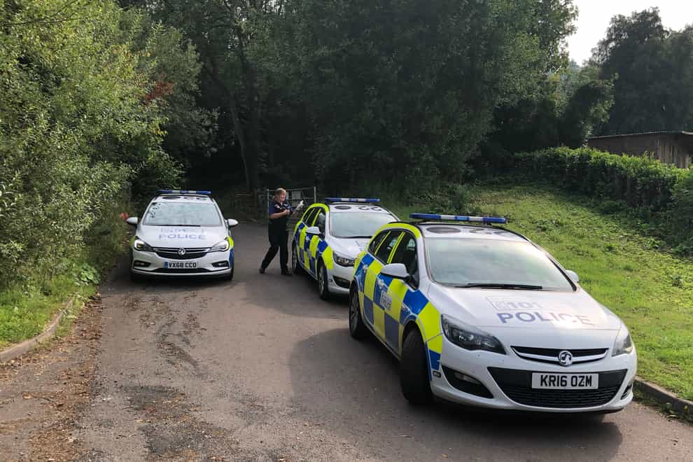 Police at the scene in south Shropshire
