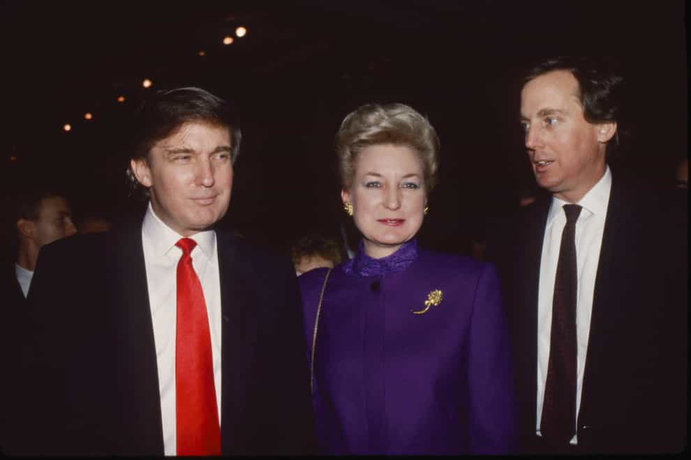 President Trump, pictured in 2016 in New York with his sister Maryanne and brother Robert 