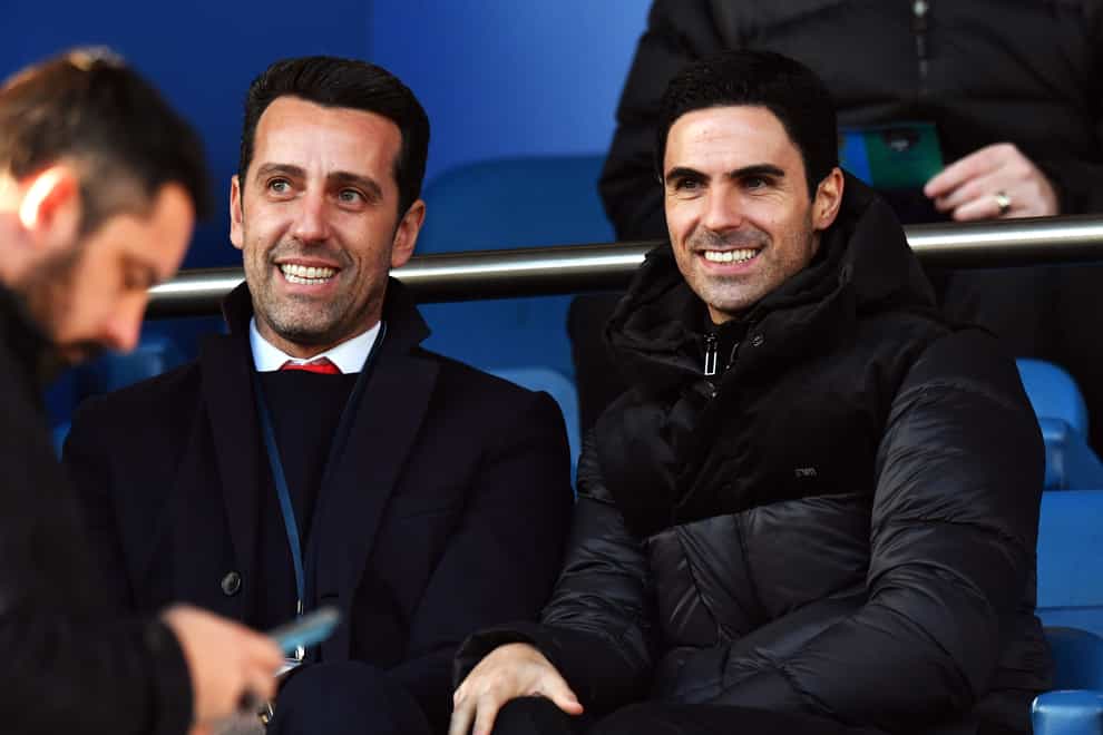 Arsenal head coach Mikel Arteta (right) and technical director Edu (left) are in charge of all technical decisions.