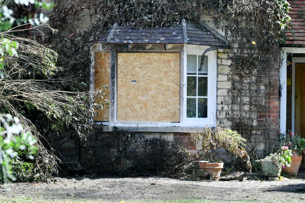 A property next to the A4 in Wiltshire, where four young men died after the car in which they were travelling crashed into a house and caught fire