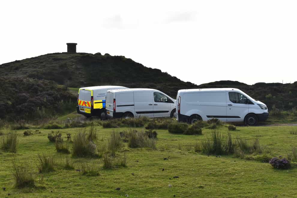 An area near the summit of the 540-metre-high hill, near Bridgnorth, was sealed off by police following the discovery