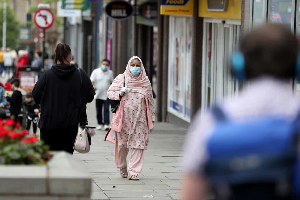 People shopping in Oldham, Greater Manchester