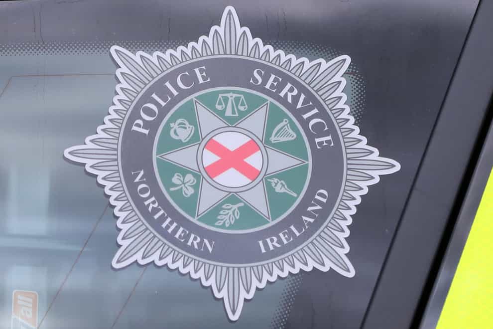 A stock picture of a Police Service of Northern Ireland (PSNI) logo badge in Belfast Northern Ireland