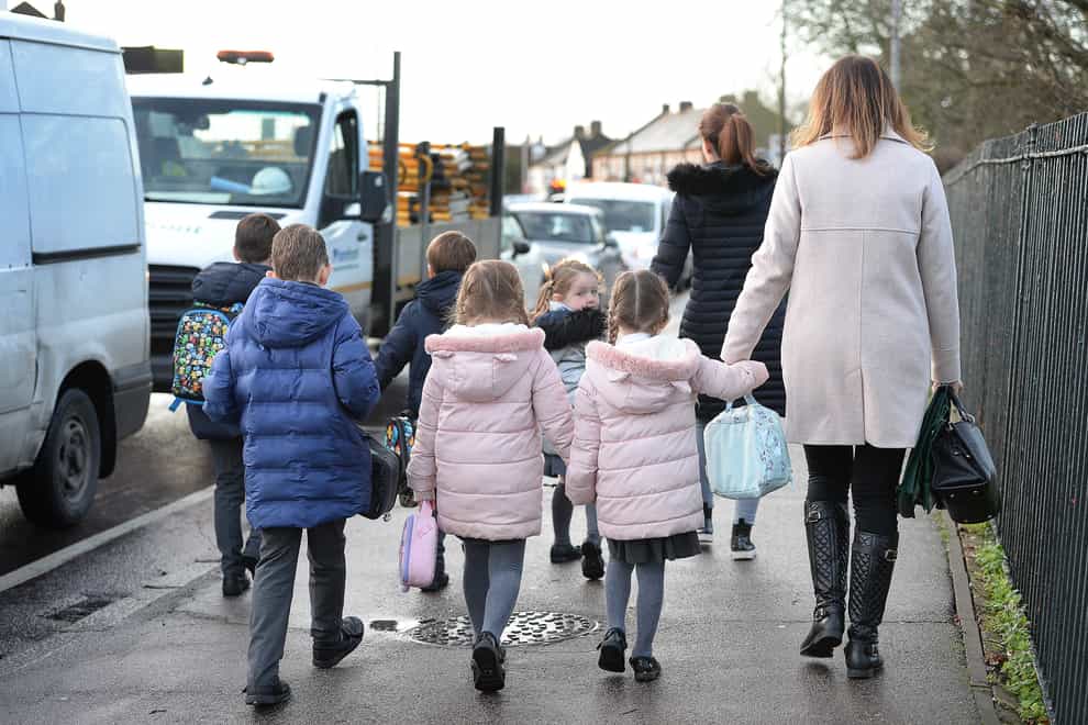 Pupils walk to school