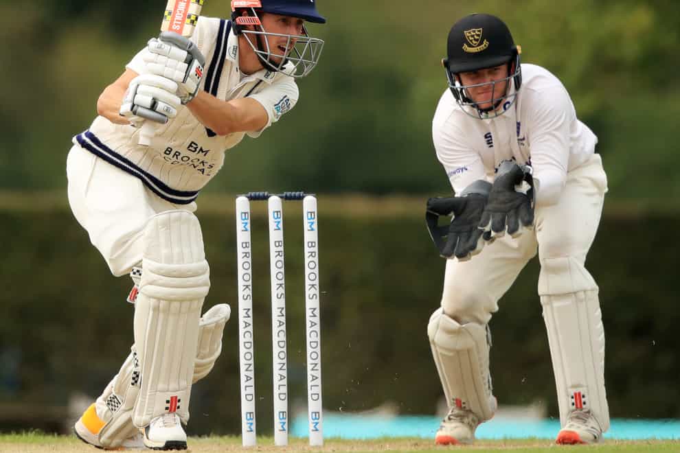 Middlesex’s John Simpson batting during day two of the Bob Willis Trophy match versus Susses at Radlett Cricket Club