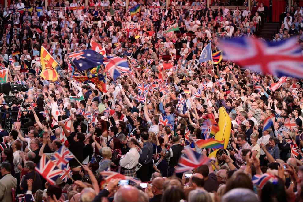 The audience enjoying the Last Night of the Proms