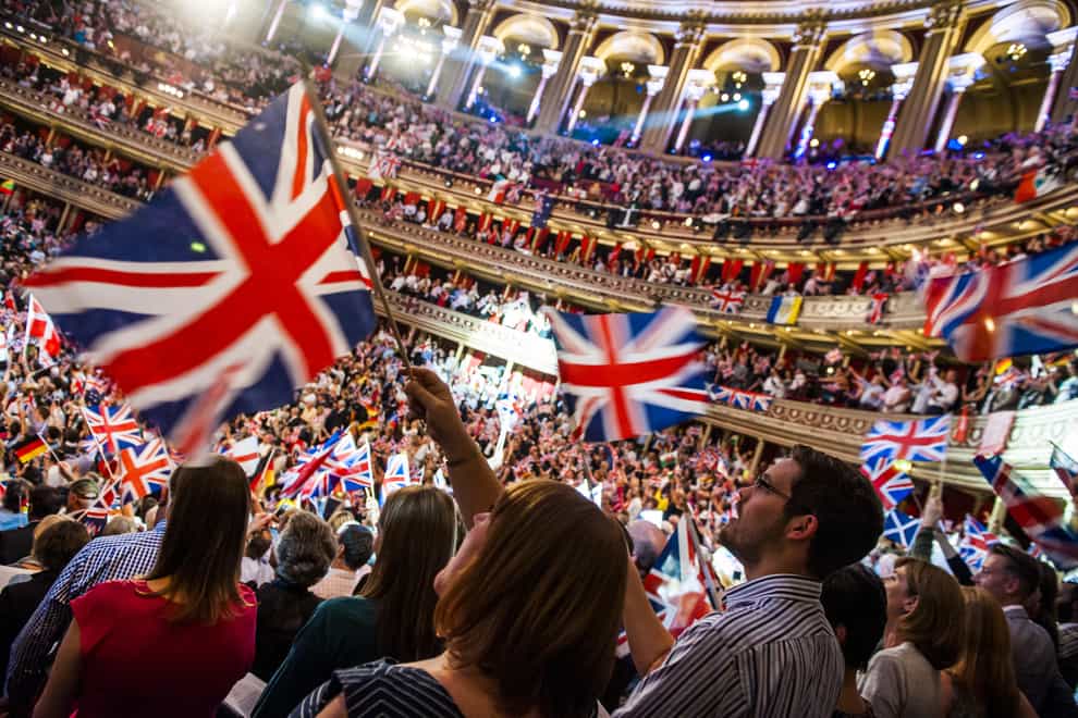 An audience at the BBC Last Night of the Proms