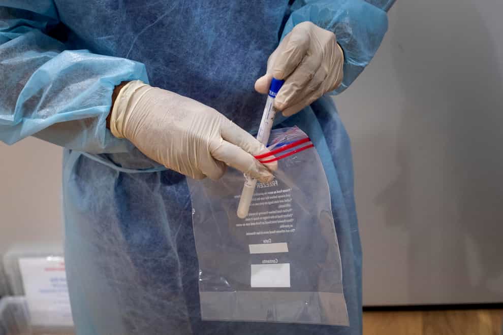 A coronavirus testing swab