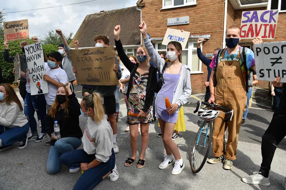 Students protest over exam results