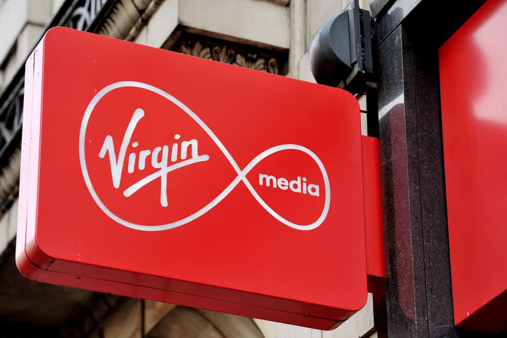 A Vrigin Media shop sign