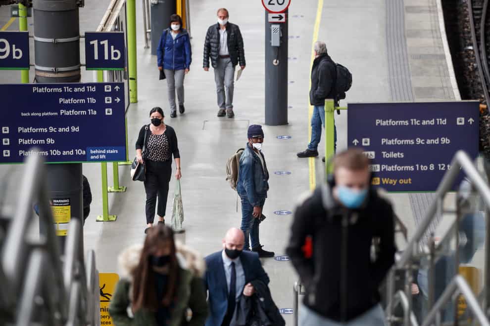 Passengers at Leeds railway station