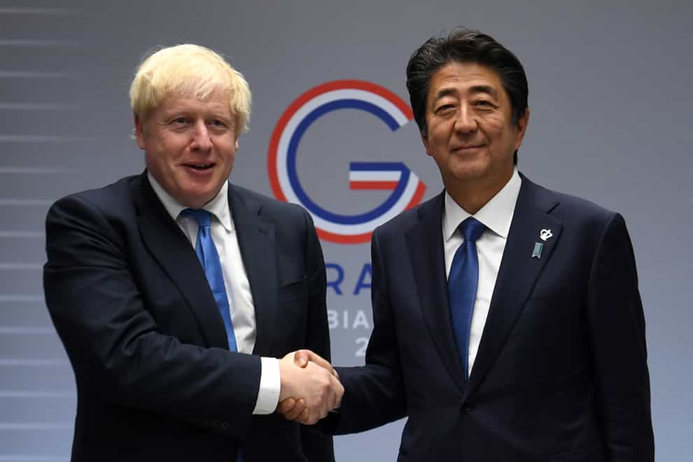 Boris Johnson with Shinzo Abe