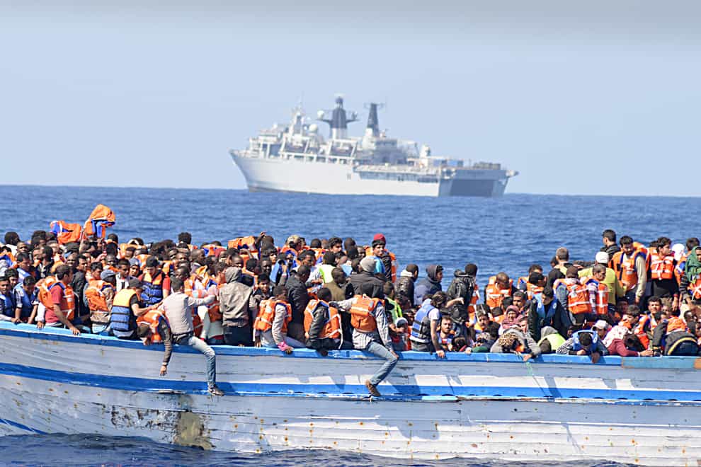 Migrants off the coast of Libya