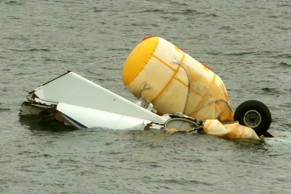 Helicopter wreckage in the North Sea