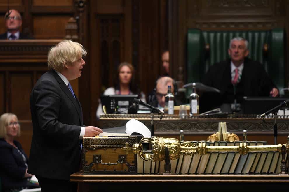 Prime Minister Boris Johnson delivering a statement to the House of Commons earlier this year