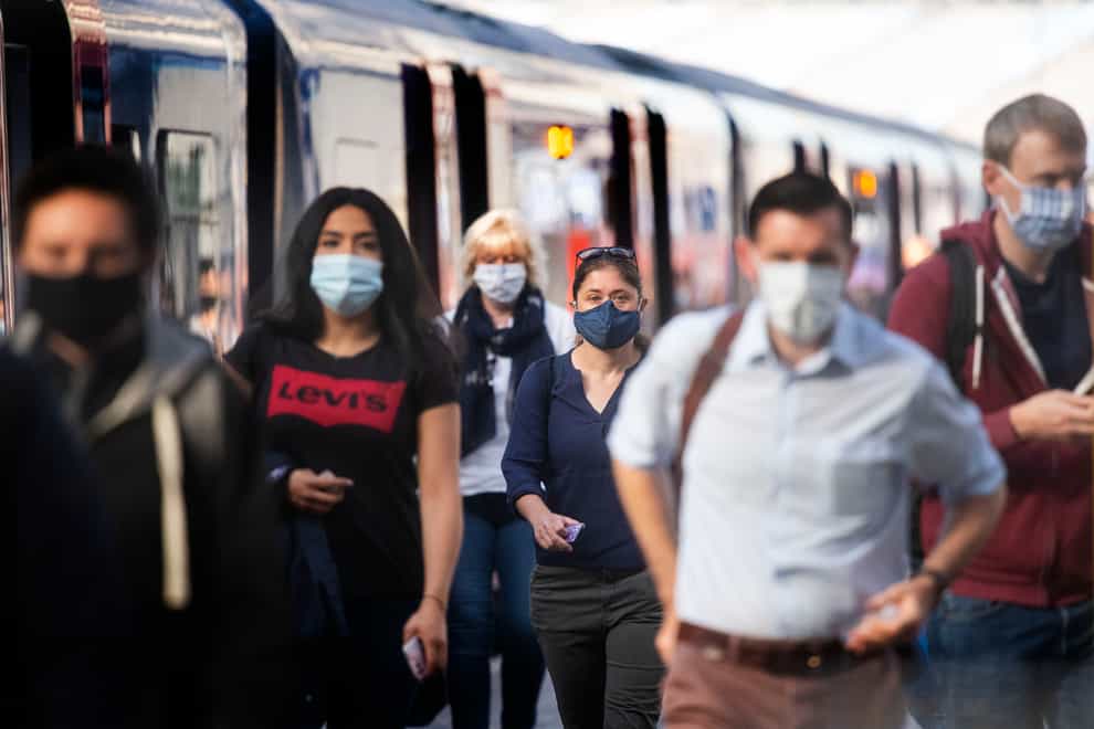 Fewer than 400 fines have been issued to public transport users in England breaking face covering rules despite one in 10 passengers not complying, Transport Secretary Grant Shapps said (Victoria Jones/PA)