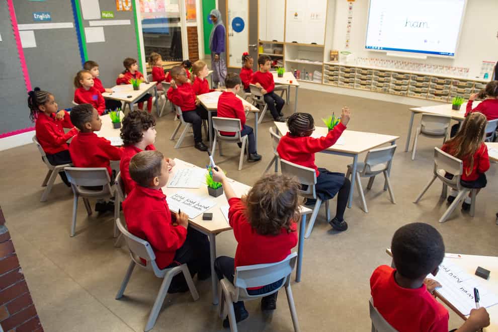 Pupils back at their desks at Charles Dickens Primary School